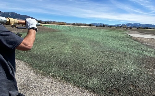 Man Hydro seeding